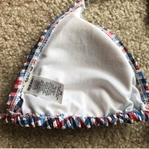 Old Navy Red, White and Blue Gingham Bikini Top - Picture 6 of 8